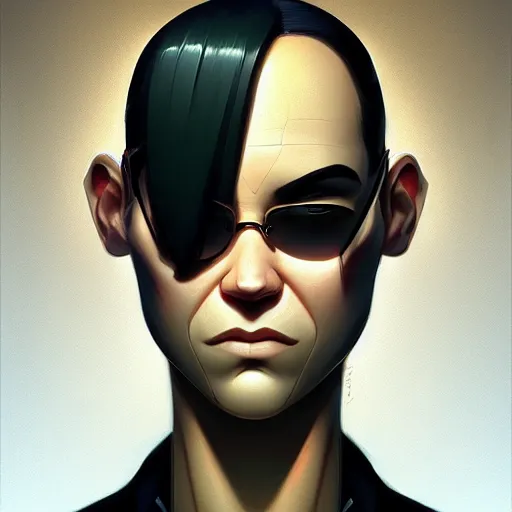 Image similar to face icon stylized minimalist the matrix, loftis, cory behance hd by jesper ejsing, by rhads, makoto shinkai and lois van baarle, ilya kuvshinov, rossdraws global illumination