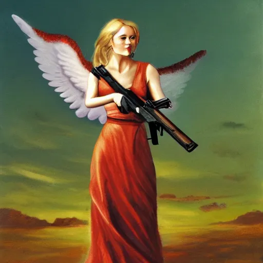 Image similar to angel with a shotgun