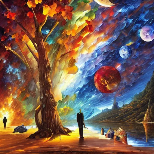 Image similar to art by android jones, james christensen, rob gonsalves, leonid afremov and tim white