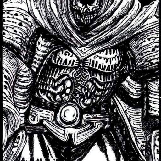 Guts character of berserk manga, manga panel, tattoo, blackwork, dark, dark  knight, black and white, manga on Craiyon