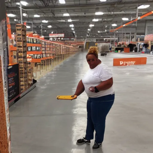 Prompt: Dyane the rock Johnson eating drywall in the home depot