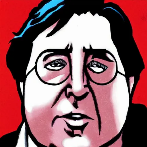 Prompt: bill hicks as a superhero character