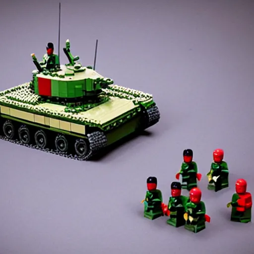 Image similar to Tank man at tiananmen square lego set