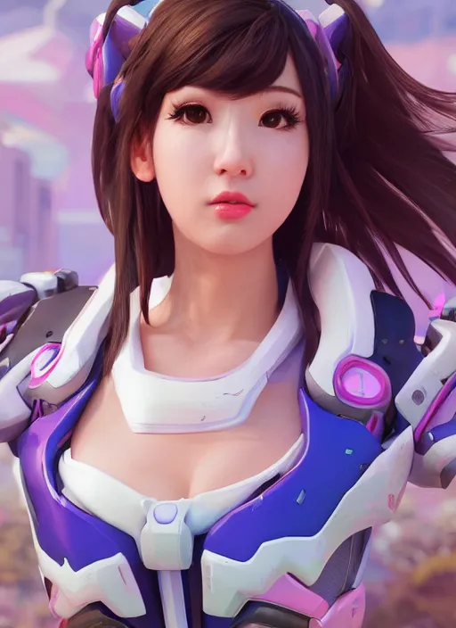 Image similar to d. va from overwatch, au naturel, fighting, 裸 体, hyper detailed, digital art, trending in artstation, cinematic lighting, studio quality, 自 然, smooth render, unreal engine 5 rendered, octane rendered, art style by klimt and nixeu and ian sprigger and wlop and krenz cushart