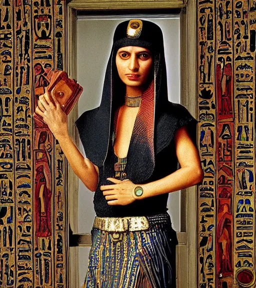 Image similar to portrait_photo_of_a_stunningly beautiful egyptian maiden, 16th century, hyper detailed by Annie Leibovitz, Steve McCurry, David Lazar, Jimmy Nelsson, professional photography