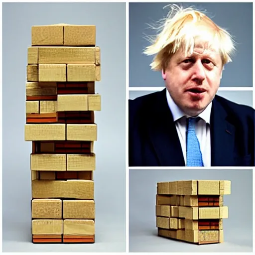 Image similar to boris johnson made out of blocks