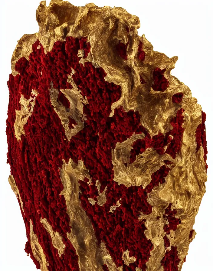 Prompt: a diagram showing 1 1 0 million years old liquid gold and porcelain sculpture red velvet detail 8 k