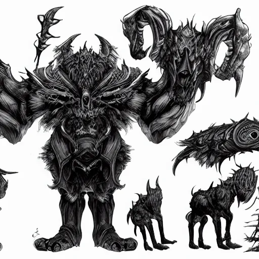 Prompt: behemoth, character design