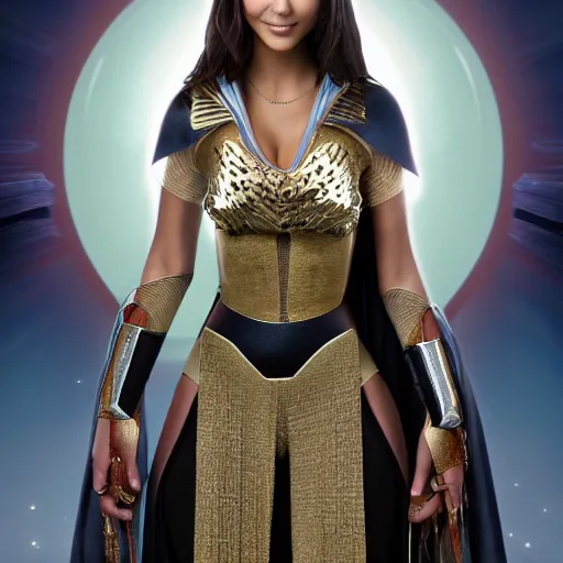 Image similar to victoria justice with kim kardashian body as princess padme in star wars episode 3, 8 k resolution, cinematic lighting, anatomically correct