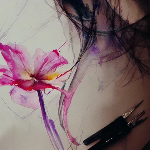 Image similar to watercolor flower by agnes cecile