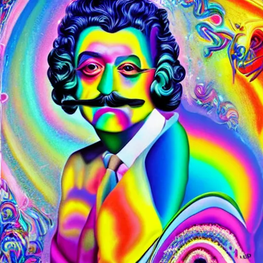 Prompt: Lisa Frank and Salvador Dali Collaboration