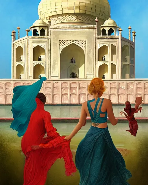 Image similar to tuesday weld visits the taj mahal by charlie bowater, by francine van hove, by alex horley, by tom chambers, by victor prezio