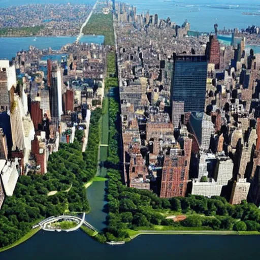 Prompt: new york city without central park