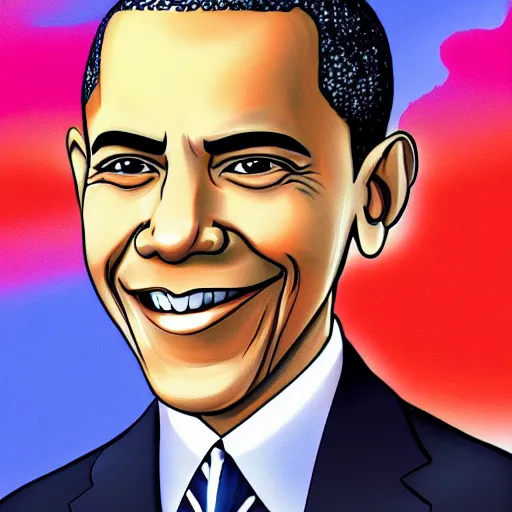 Image similar to Barak Obama, anime style portrait