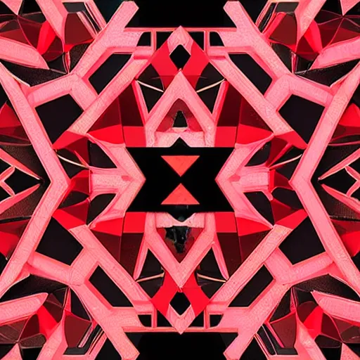 Image similar to 2 d generative art, condensed minimalistic detailed concept art painting art deco pattern black diamonds + red flowers and diamonds by beeple, exquisite detail