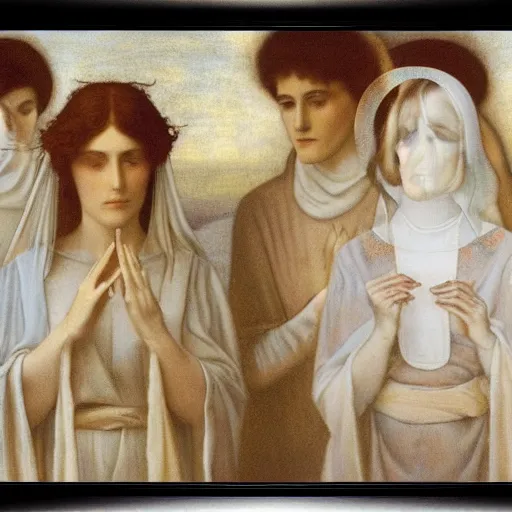 Image similar to Surely some revelation is at hand, surely the Second Coming is at hand, painted by Fernand Khnopff