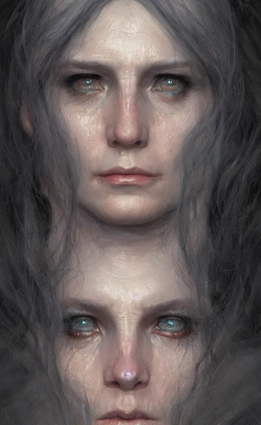 Image similar to ghost lady as a realistic fantasy d & d character, closeup portrait art by donato giancola and greg rutkowski, realistic face, digital art, trending on artstation, symmetry!!