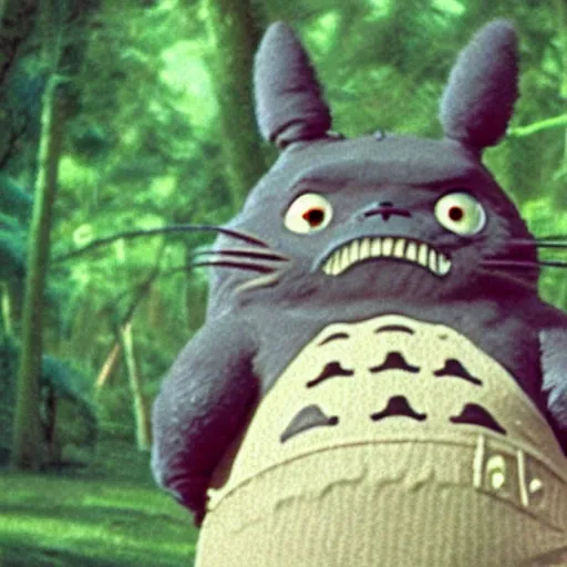 Image similar to alex jones as totoro, my neighbor totoro, star wars film look, sweaty