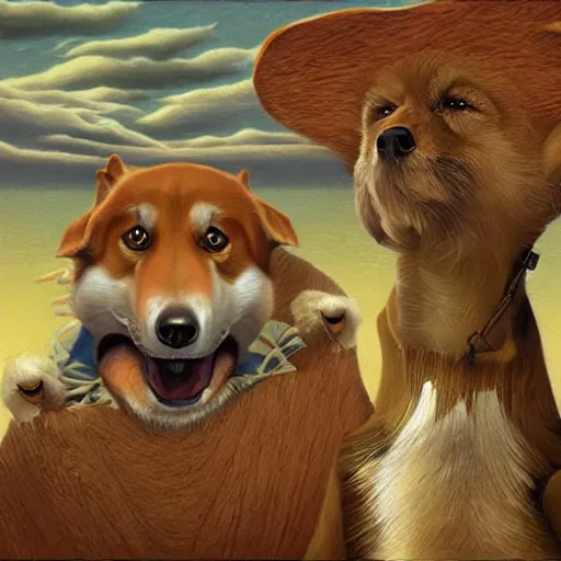 Prompt: a doge meme by Vladimir Kush