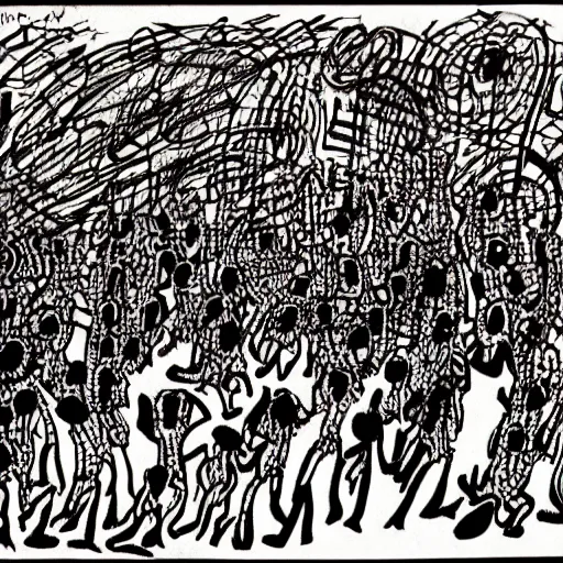 Image similar to inside a dark club, dancing, room is full of people, crowded, disco light, abstract expressionism, artwork by phillip guston