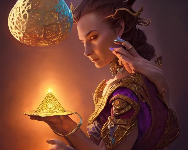 Prompt: photography 3 d render of a magic potion, deep focus, d & d, fantasy, intricate, elegant, highly detailed, digital painting, artstation, concept art, matte, sharp focus, illustration, hearthstone, art by artgerm and greg rutkowski and alphonse mucha