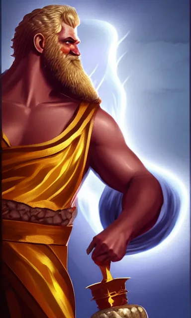 Image similar to the god zeus, by kevin glint, artstation