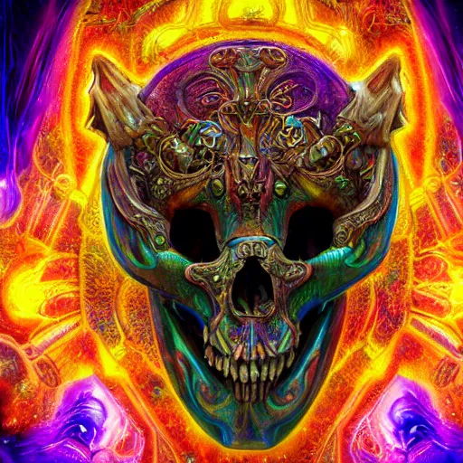 Image similar to portrait of a fantasycore glitchcore deformed animal skull in a helmet. intricate abstract. intricate artwork. celestial. prismatic, by josephine wall, pixar, ghibli. octane render, cgsociety very coherent symmetrical artwork. cinematic, hyper realism, high detail, octane render, 8 k, holographic accents