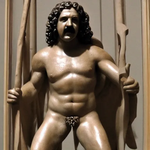 Image similar to Ron Jeremy as the David Statue