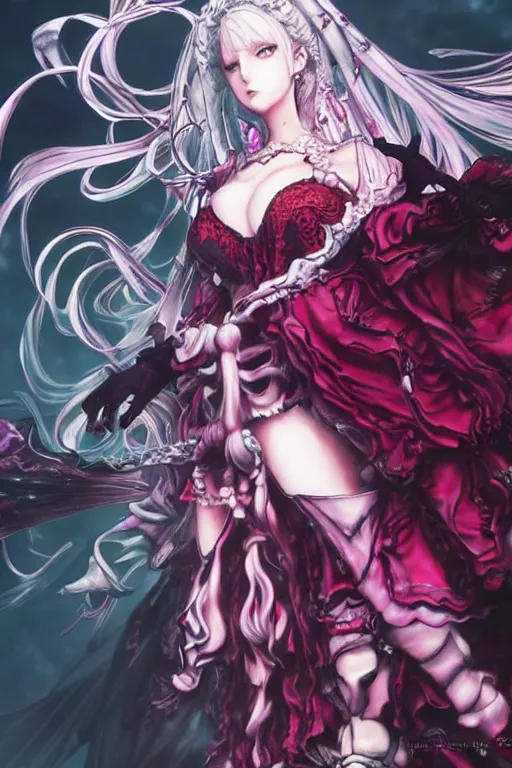 Image similar to tonemapped shalltear bloodfallen by akihiko yoshida and ayami kojima