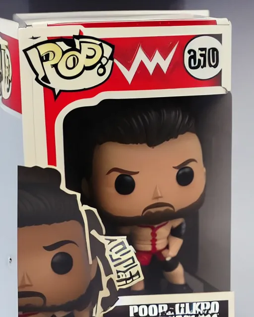 Prompt: A WWE wrestler Funko Pop. Photographic, photography