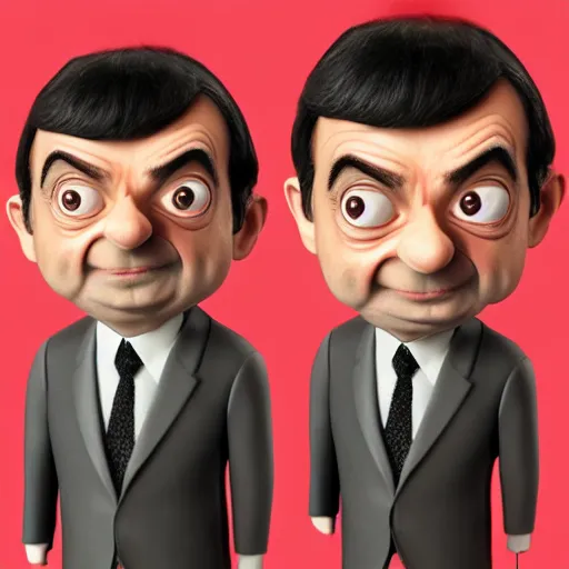 Image similar to Mr Bean in a 3D Animated Mr Bean film animated by Illumination, portrait, photograph, realistic, hyperrealistic, highly detailed, very detailed, extremely detailed, detailed, digital art, trending on artstation