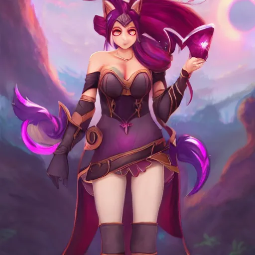 Image similar to a runeterra universe with ahri