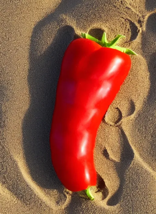 Prompt: a polymorphic jeff goldblum banana tomato raspberry on the sand of a beach