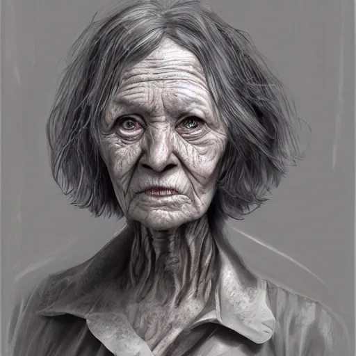 Prompt: portrait, headshot, photo of an old creepy woman, muntant, hyperdetailed, concept art,-H 768