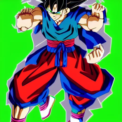 Prompt: a fusion of goku and piccolo by shigeru komatsuzaki - 4