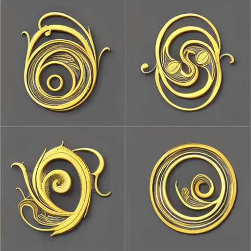 Image similar to decorative corners, art nouveau gilded swirls and spirals, trending on cgsociety