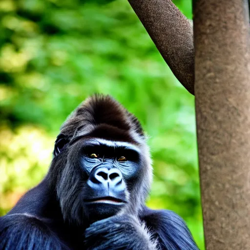 Prompt: a cat - gorilla - hybrid, animal photography