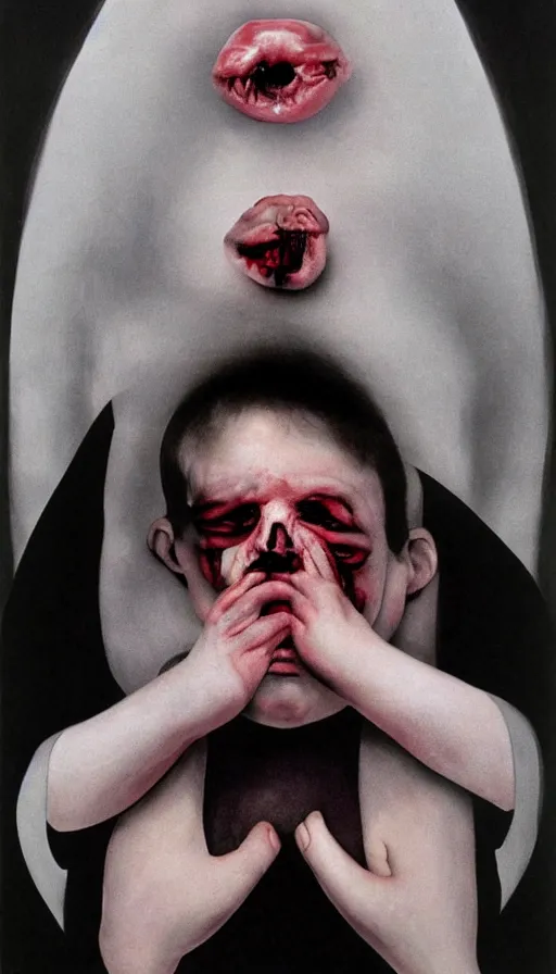 Image similar to The end of an organism, by Gottfried Helnwein