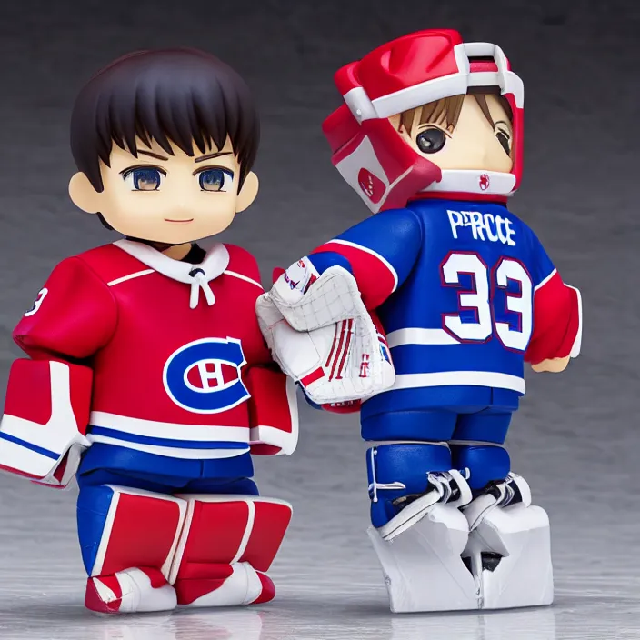 Prompt: Carey Price Goaltender, An anime Nendoroid of Carey Price, goalie Carey Price, number 31, Montreal Habs Canadiens figurine, detailed product photo