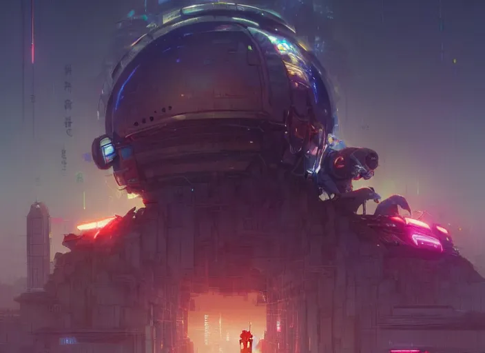 Image similar to cyberpunk mole rat, details, futuristic, epic, destroyed city, landscape illustration concept art anime key visual trending pixiv fanbox by wlop and greg rutkowski and makoto shinkai and studio ghibli and kyoto animation symmetrical facial features