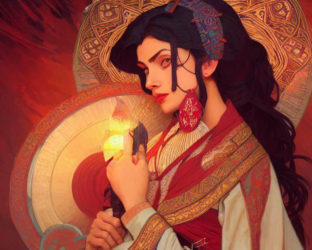 Image similar to photography of jamini roy, deep focus, d & d, fantasy, intricate, elegant, highly detailed, digital painting, artstation, concept art, matte, sharp focus, illustration, hearthstone, art by artgerm and greg rutkowski and alphonse mucha