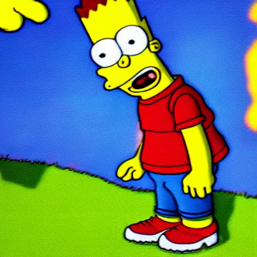 Image similar to bart simpson on lsd 4 k quality super realistic