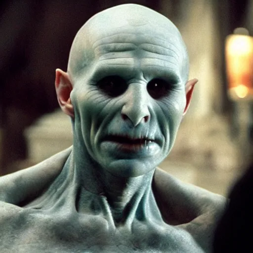 Image similar to film still of voldemort as a watermelon