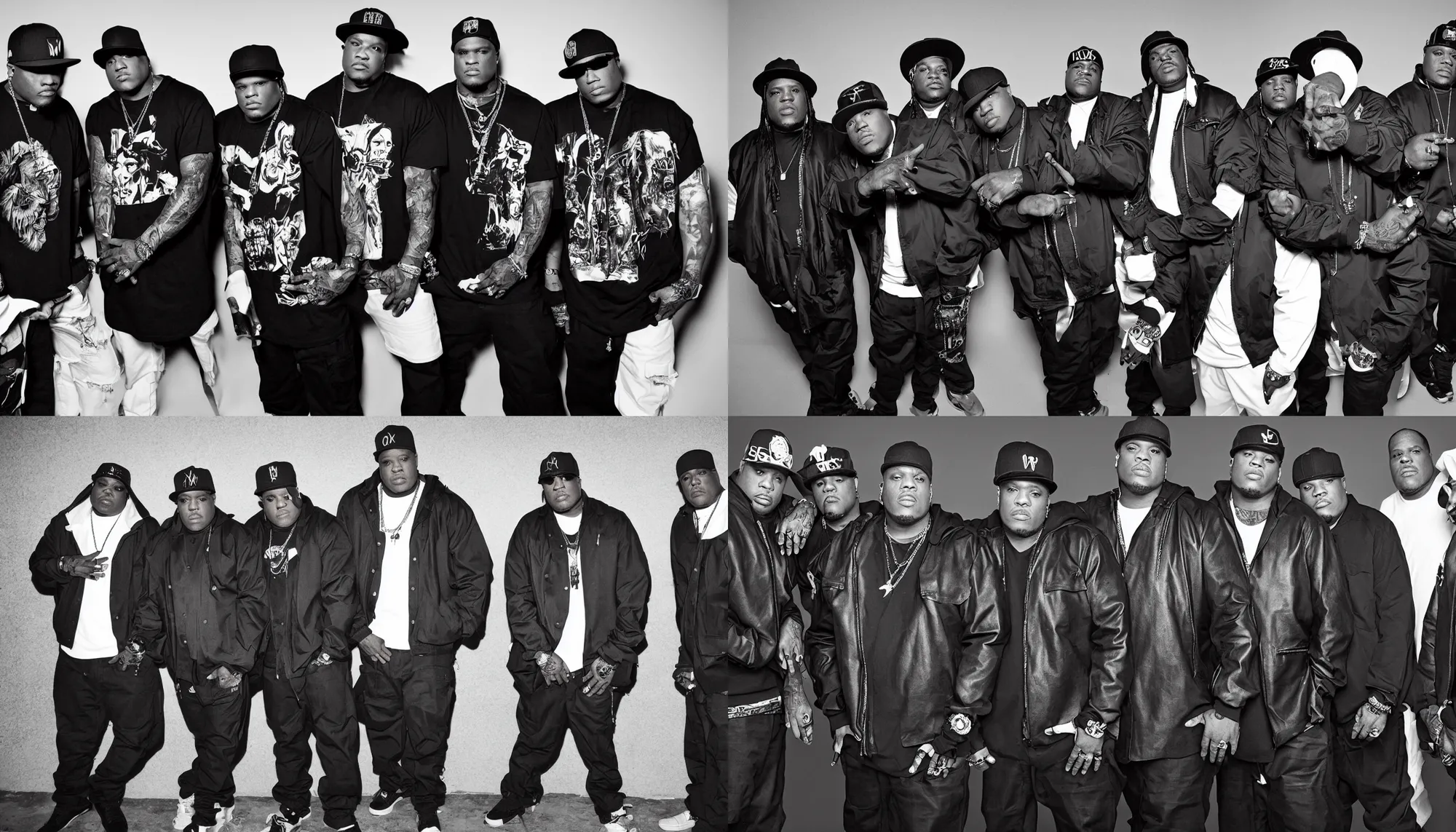 Prompt: hip hop group The Lox, waxy, ink