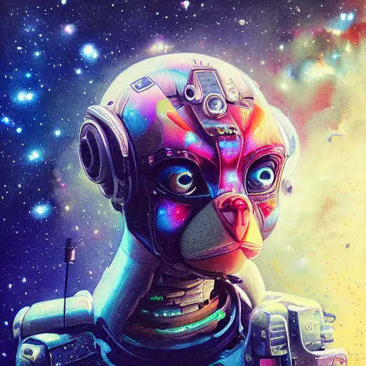 Image similar to portrait of Star Fox, cameras, melting ,8k,by tristan eaton,Stanley Artgermm,Tom Bagshaw,Greg Rutkowski,Carne Griffiths, Ayami Kojima, Beksinski, Giger,trending on DeviantArt,face enhance,hyper detailed,minimalist,cybernetic, android, blade runner,full of colour