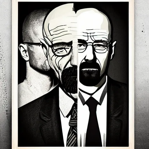 Image similar to Breaking bad in the style of a polish movie poster