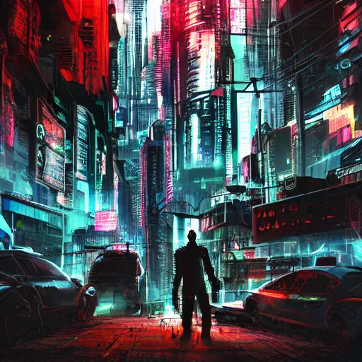 Image similar to cyberpunk hell