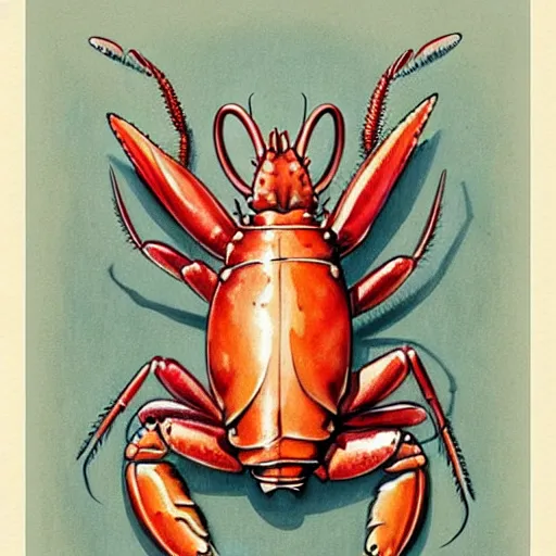 Image similar to 1950s lobster . muted colors.))))) by Jean-Baptiste Monge