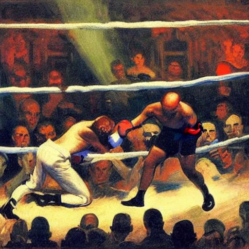 Image similar to a boxing match, by george bellows