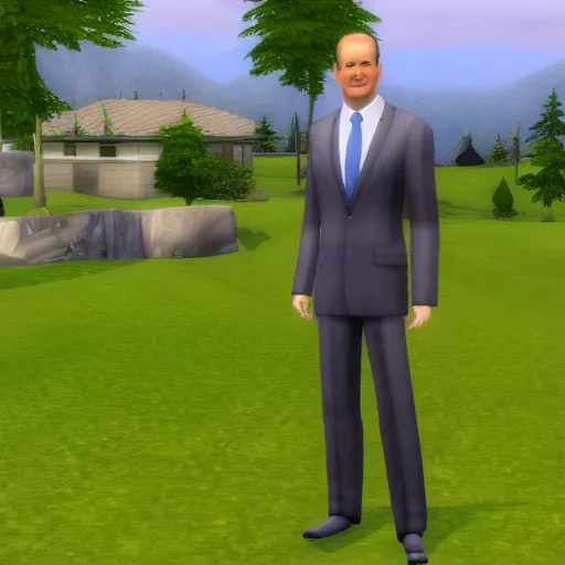 Prompt: Olaf Scholz as a Sim in Sims 3